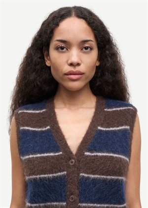 Sajeanne vest 15425 Black Coffee Stripe Samsøe